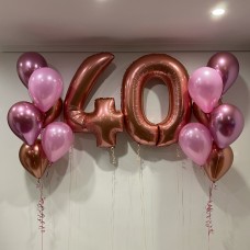 Bouquets and Numbers (Rose Gold 40, Chrome & Pink)